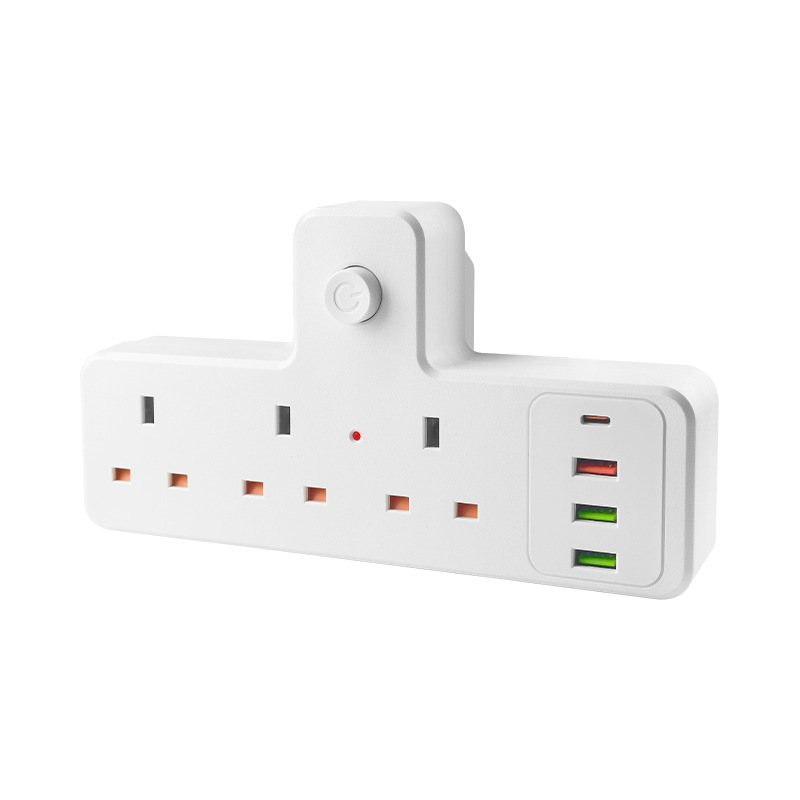 【New 26】UK 3-Way Multi Plug Adaptor, 13A Fused Wall Socket Extender with USB & PD Type-C Ports, Individual Switch, No Cable