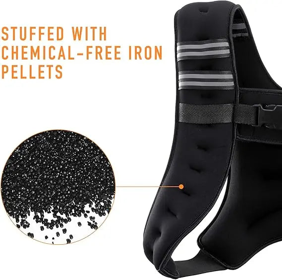 Weighted Vests-5.44gk Rucking vest with Detachable Phone Pouch&Reflective Stripes&Adjustable Straps for Men&Women|Workout enhancer for Motivational walking,Strength Training,Running,Home Workouts