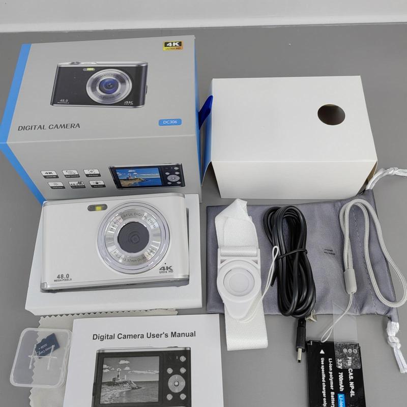 48MP Digital Camera, 4K Video Recording Digital Camera, Front & Back Shooting Digital Camera with 32G Memory Card, Beginner Entry-level Camera