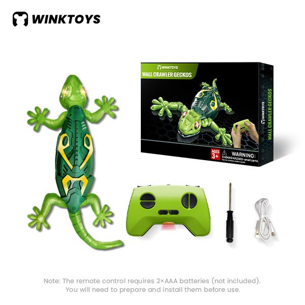 Wall Crawler Gecko, Winktoys Remote Control Toy, Electric Lizard Toy with LED Glowing Eyes, 360° Spin, Animal Toy, Fun Indoor Toy, Gift Idea, Party Toy, Cool Gifts, Family Fun