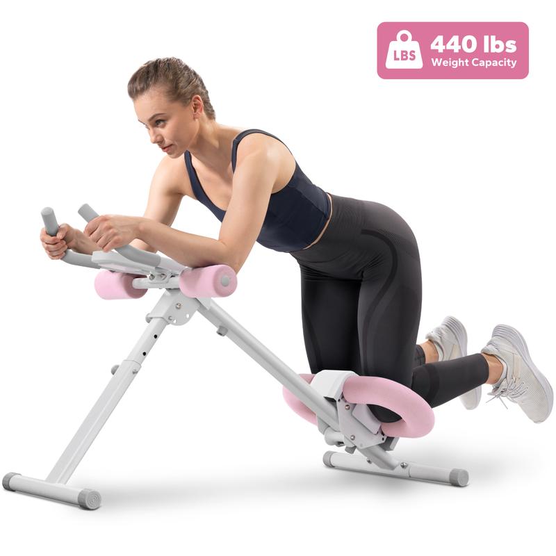 Adjustable Ab Trainer Machine with LCD Monitor, Foldable Ab Exercise Machine for abs, Arm, Leg, Buttocks Shaper, Core & Ab Trainer at Home Gym, Workout Equipment, OutdoorFun