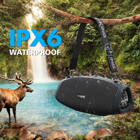120W Portable Bluetooth Speaker with Wireless Microphone, IPX6 Waterproof, Triple Passive Radiators-Deep Bass/Hi-fi/DSP/Power Bank/TF/AUX/EQ/Opener