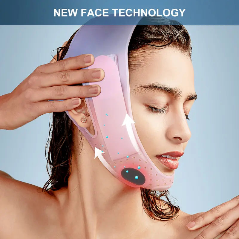 V Line Face Lifting Mask Double Chin Strap Soft Silicone Elasticity Adjustable Comfort Sagging Cheeks Multicolor for Facial Contour and Sagging Cheeks Pink