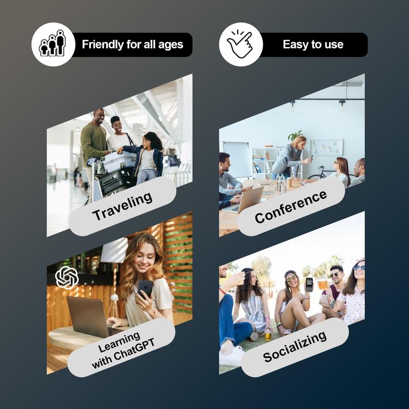 2025 Newest Portable Language Translator Device, 138 Languages AI Offline/Group/Phone Translation Device Two Way Real-Time Voice,Upgraded Chip for Travel Business Learning