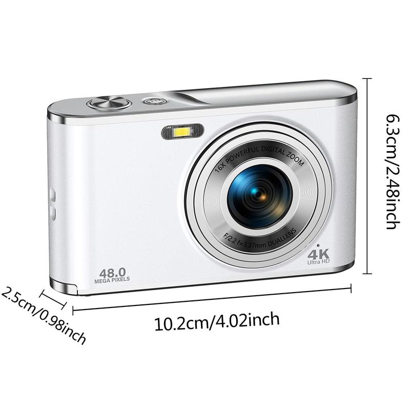 48MP Digital Camera, 4K Video Recording Digital Camera, Front & Back Shooting Digital Camera with 32G Memory Card, Beginner Entry-level Camera