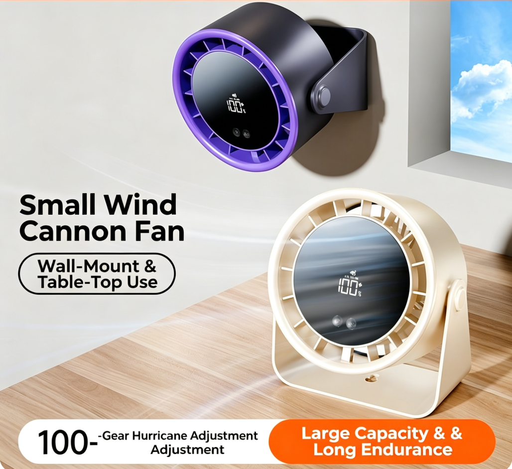 2-Pack Rechargeable Portable Clip on Fan-100-Speed Touch Control, LED Display, 360° Rotate Quiet Turbo Desk Fan, Small Battery Operated USB Fan for Stroller Bed Travel Camping Golf Gym