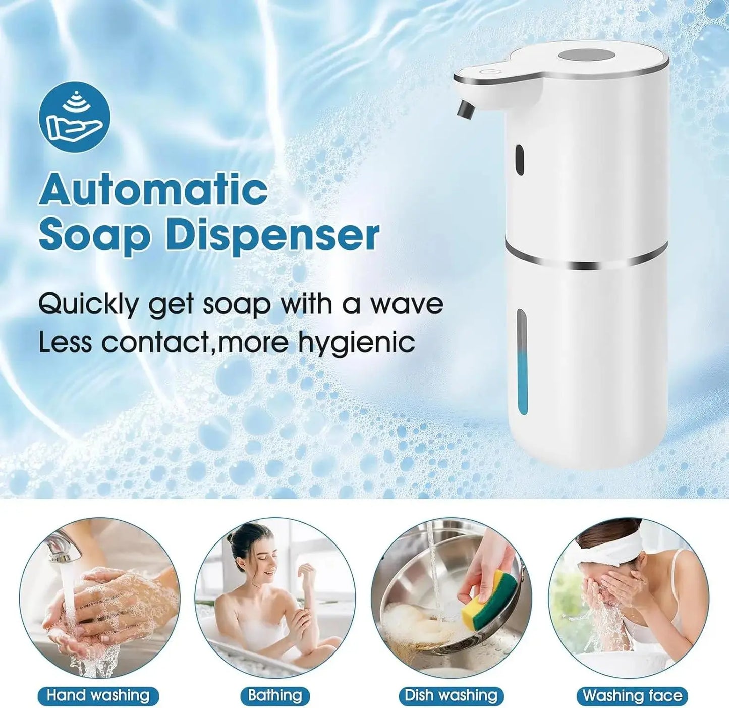 Automatic Liquid Soap Dispenser – Touchless Hand Soap or Dish Soap Dispenser, 6 Adjustable Levels, 360ml, IR Sensor & Display, Wall-Mount or Tabletop Use for Bathroom Kitchen – Ideal Gift for Home image 4