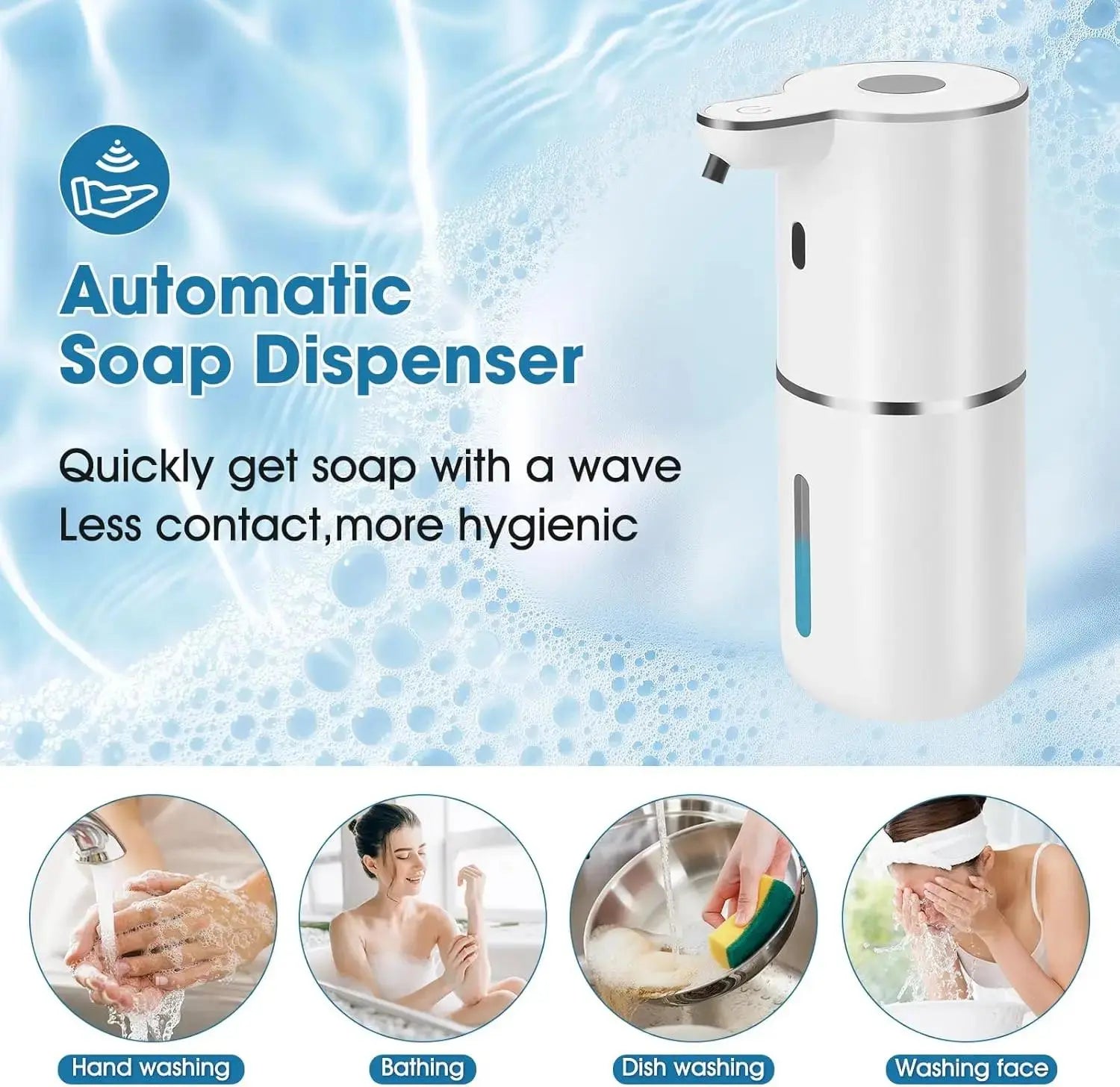 Automatic Liquid Soap Dispenser – Touchless Hand Soap or Dish Soap Dispenser, 6 Adjustable Levels, 360ml, IR Sensor & Display, Wall-Mount or Tabletop Use for Bathroom Kitchen – Ideal Gift for Home image 4