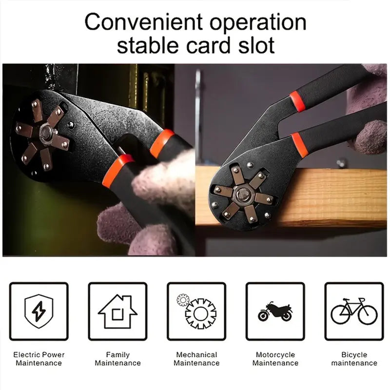 Bionic Adjustable Wrench, 1 Count 14 In 1 Multifunctional Wrench with Anti-slip Handle, Portable Wrench Tool for Car Bicycle Repair