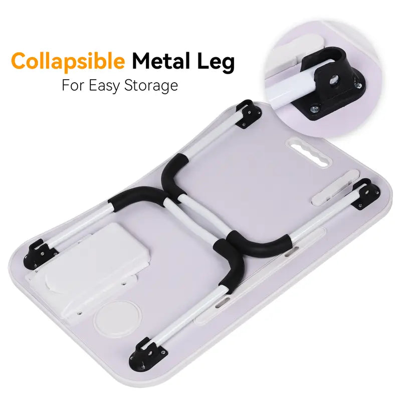 Laptop Bed Desk, Portable Foldable Laptop Table, Lap Desk Tray Table with 4 USB Ports, Storage Drawer and Cup Holder, for Bed/Couch Working, Reading