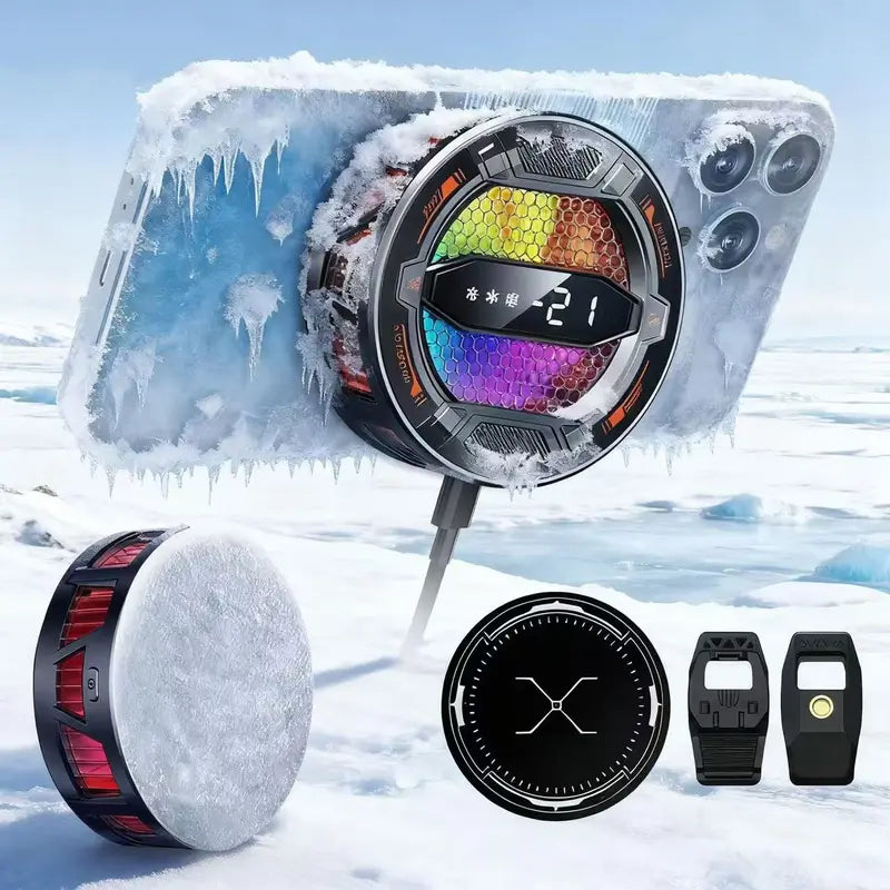 Mobile Phone Cooler – Semiconductor Cooling with Adjustable Modes & LED Display, Compatible with iPhone & Android for CODM PUBG Mobile Freefire Gamers, Secure Clip Mount