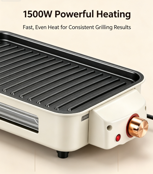 Multifunctional Split Electric Grill Pan - Large Non-Stick Smokeless BBQ Griddle for Home Barbecue
