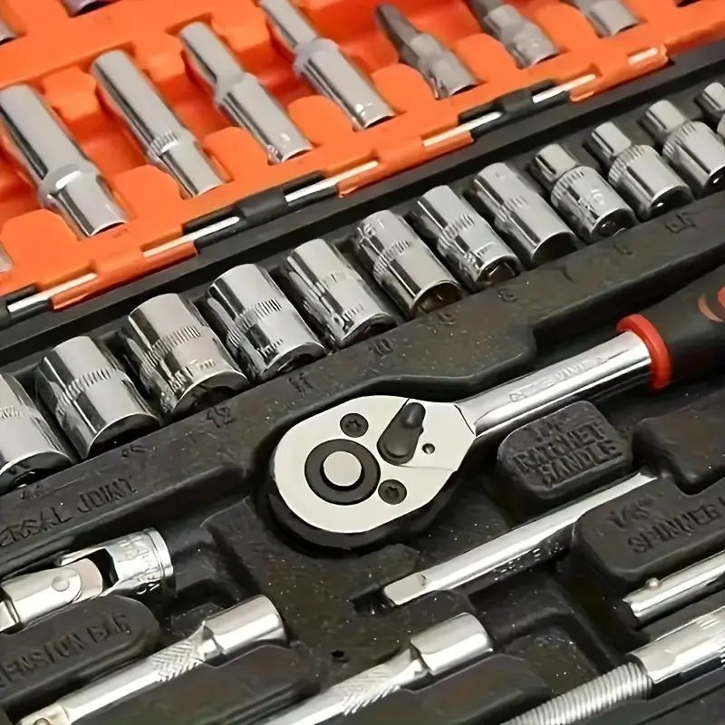 Professional Auto Repair Tool Set – Socket & Ratcheting Wrench Set, Durable Hand Tools for Car Maintenance, DIY & Daily Use, Great Gift for Car Owners