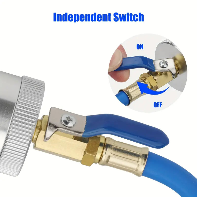 1/4" SAE AC Oil & Dye Injector Kit with Quick Connector – Precision Refrigerant Injection Tool for Car Air Conditioning Systems
