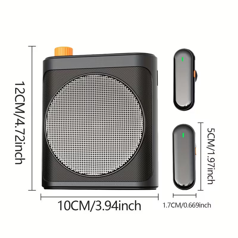 Wireless Voice Amplifier – with 2 Lavalier Mics, Portable for Teachers, Classroom & Training