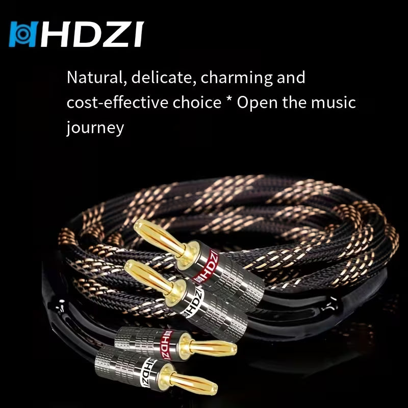 HHDZI Hi-Fi Speaker Cable – Gold-Plated Connectors, Tangle-Free for Home Theater & Stereo Systems
