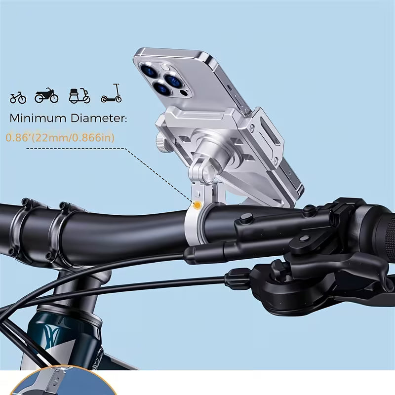 360-Degree Rotatable Aluminum Alloy Phone Holder, Universal Anti-Shake Navigation Mount