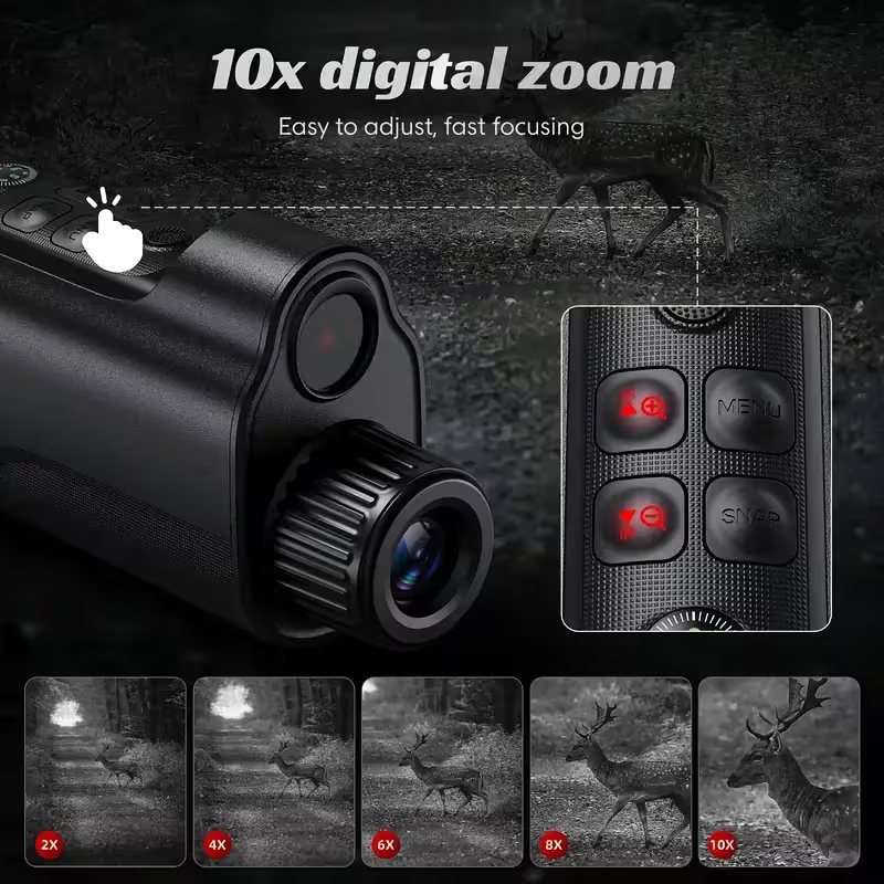 Night Vision Goggles – 10X Digital Zoom Camera, USB Charging, Portable for Outdoor Adventures