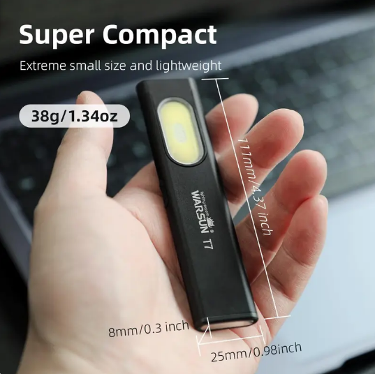 Compact Multi-Mode Pocket LED Flashlight – USB-C Rechargeable, IPX4, Dual Material – Red/Blue Strobe (Police/Emergency Mode)