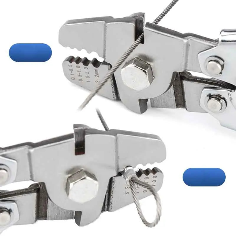 Wire Rope Hand Crimping Pliers Set – for Copper & Aluminum Oval Sleeves & Stop Sleeves, 0.1–2.2mm Wire Range