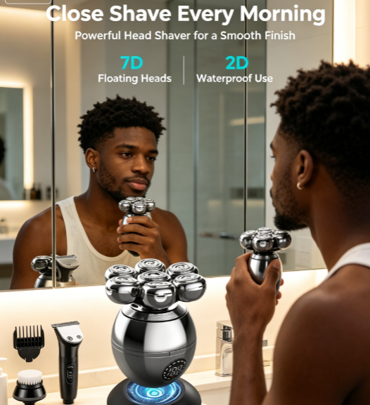 Digital Display Electric Shaver Set - USB Rechargeable, Fully Washable, Multifunctional Razor for Men