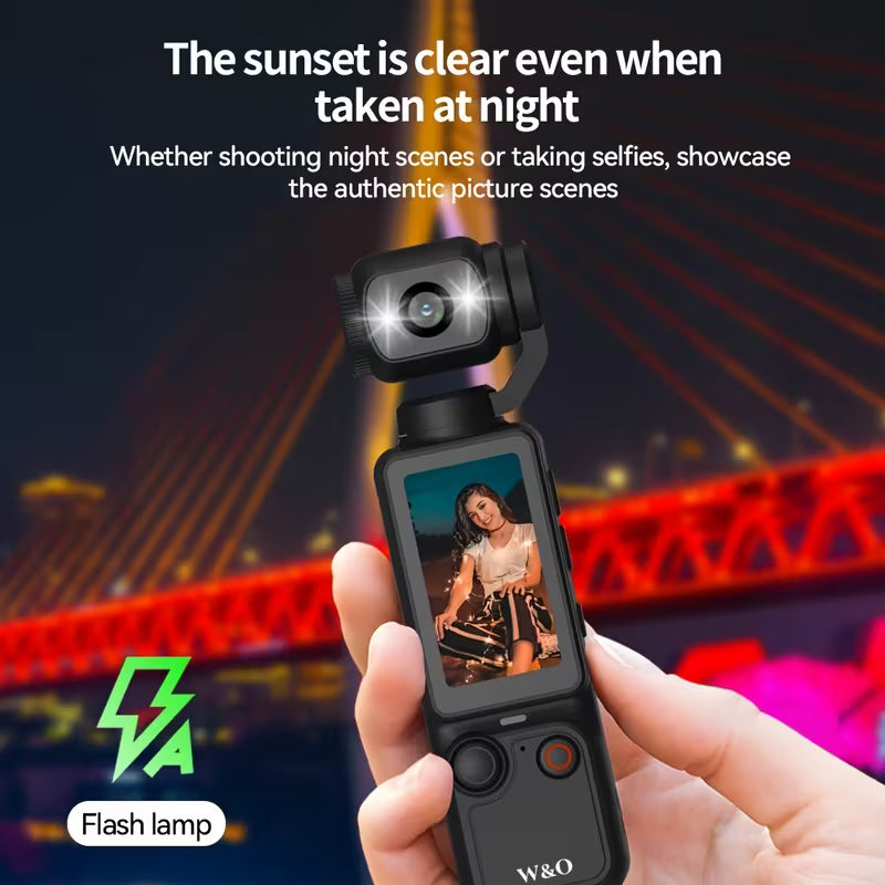 4K HD Pocket Camera, 180° Rotating, 100W Pixel, 2000mAh Battery, 1.9-Inch Screen, Webcam, USB-C Charging, 32G Memory Card, Mini Outdoor Sports Camera for Cycling