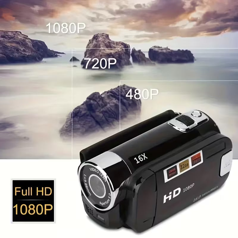 Latest 270° LED Flip Screen Digital Camera, 16x Zoom, 1080P Full HD, 2.7" Display, HD Wide Angle Lens for Outdoor Shooting