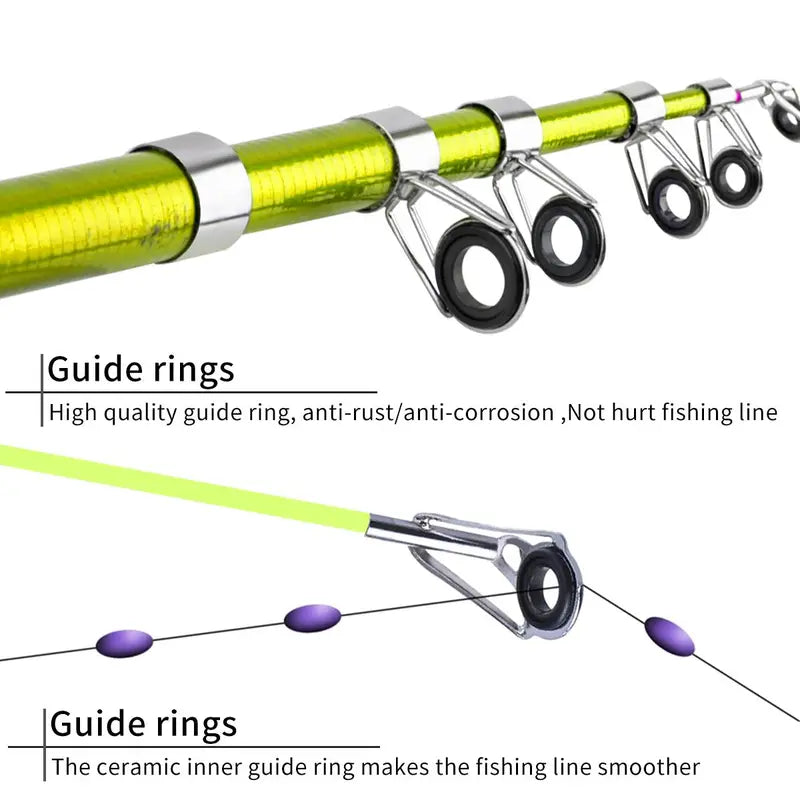 Fishing Rod & Reel Set – 1.8m Telescopic Fishing Rod & Reel Combo with Carrier Bag – Fishing Gear, Outdoor Fishing Accessories, Fishing Tackle Kit, Fishing Equipment & Supplies