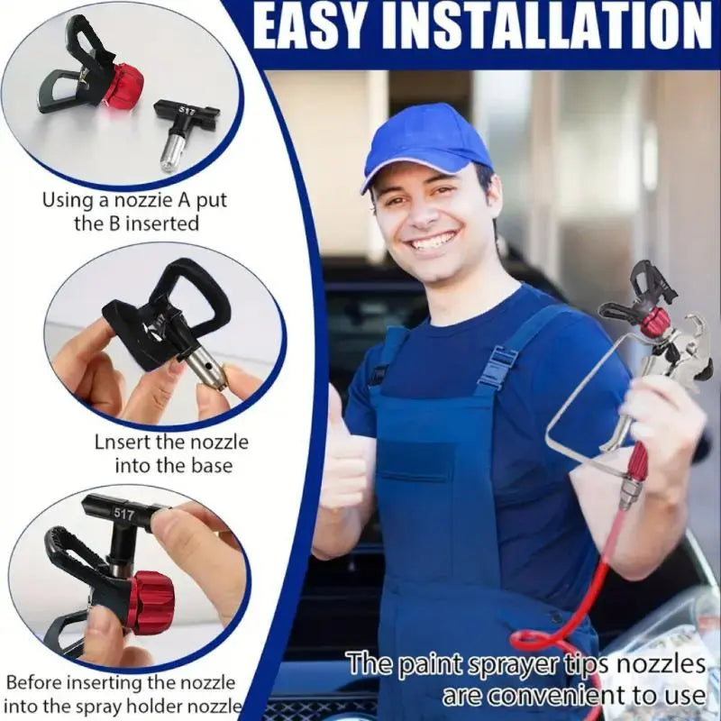Airless Paint Sprayer Accessories Kit - Flip-Top Nozzle, Gasket, Extension Rod and Holder