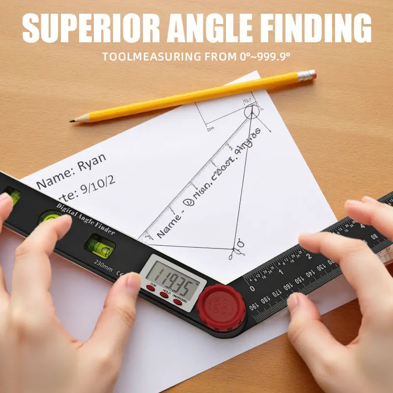 2-in-1 Angle Finder Ruler - 7 Inch/200mm Angle Measuring Tool for Woodworking, Carpentry, Construction and DIY