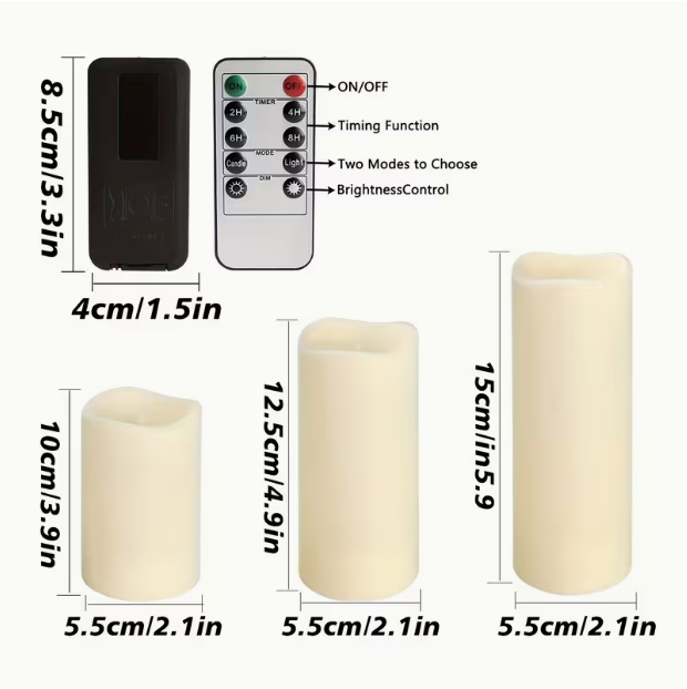 24-Piece Ivory Electronic Candle Lights – Flickering Flameless Tea Lights, 3 Sizes, Long-Lasting, for Wishing, Anniversaries, Weddings & More