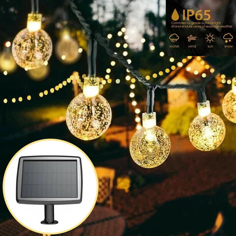 【26new】Waterproof Solar Powered LED Outdoor String Lights【16FT CORDS+20LIGHTS】
