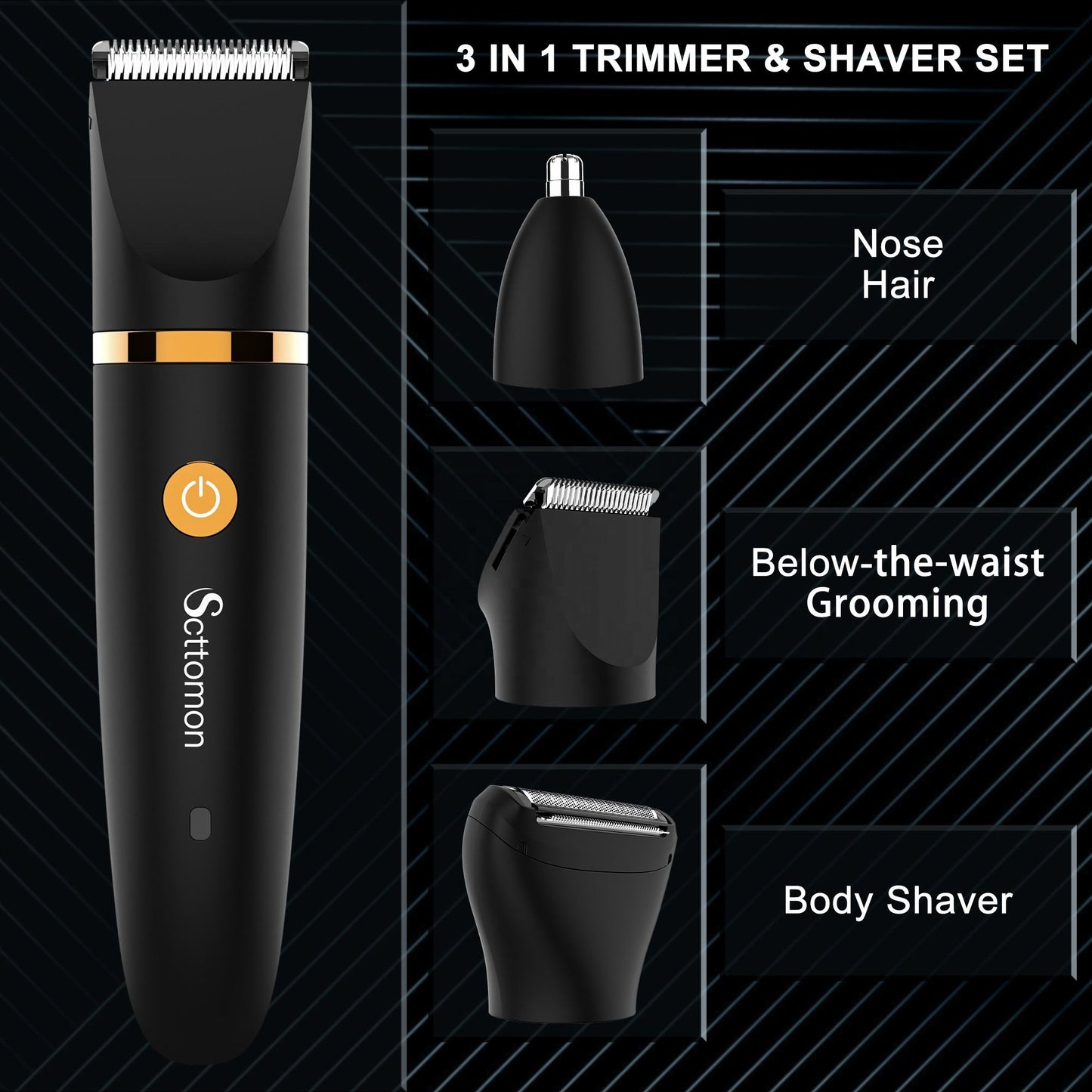 👕 Cash on Delivery ✈ Men's 3-In-1 Multifunctional Hair Trimmer - Hair Clipper, Private Area, Beard, Eyebrow, Nose Hair Trimmer - Type-C USB Charging - Father Boyfriend Gift - GLOBAL PICKSv