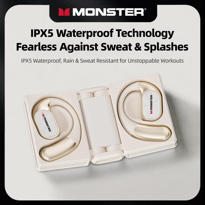 Black Monster Earbuds - Bluetooth with Dual-Fold Design, Noise Isolation - 145H Playtime Wireless Earbuds Bluetooth 6.0, IPX5 Waterproof & Sweatproof Wireless Earbuds, Ideal Traveling Gadgets & Electronic Gifts for Men and Women