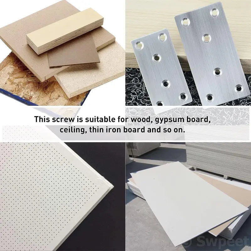 120-Piece Expansion Screw Petal Nut Assortment - M4-20, M4-25, M5-25, M6-25 Jack Nuts with Screws for License Plates, Hollow Wall and Billboard Installation