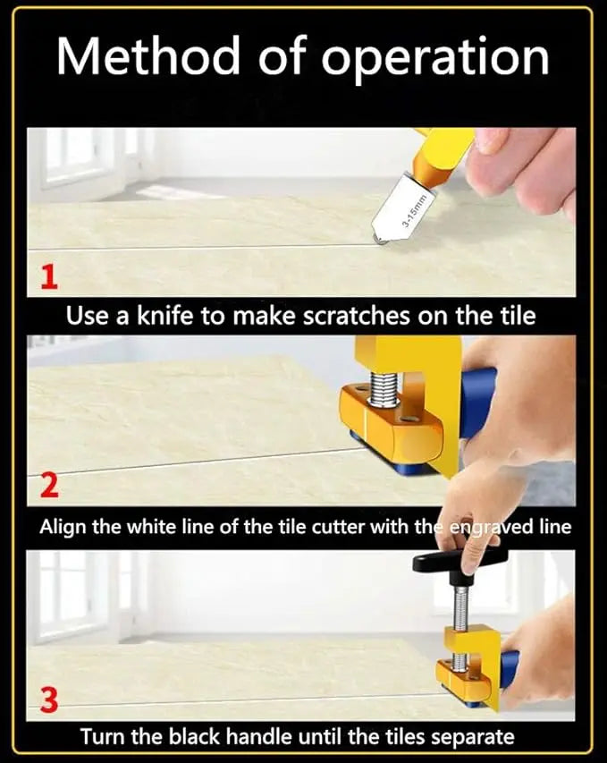 2-in-1 Glass Tile Cutter with Extra 2 Blades - Heavy Duty Cutting Tool for Glass, Mirror, Ceramic and Glazed Tiles