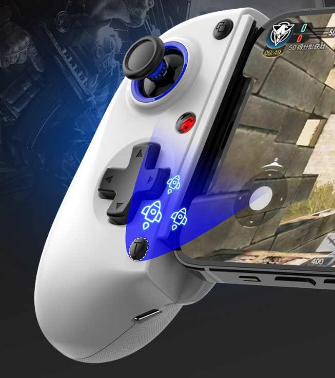 Mobile Game Controller with Hall Effect Joystick – Multi-Platform Wireless Gamepad, Vibration Feedback, 2.4G & Bluetooth 5.2, Compatible with Android, PC, Switch & iOS