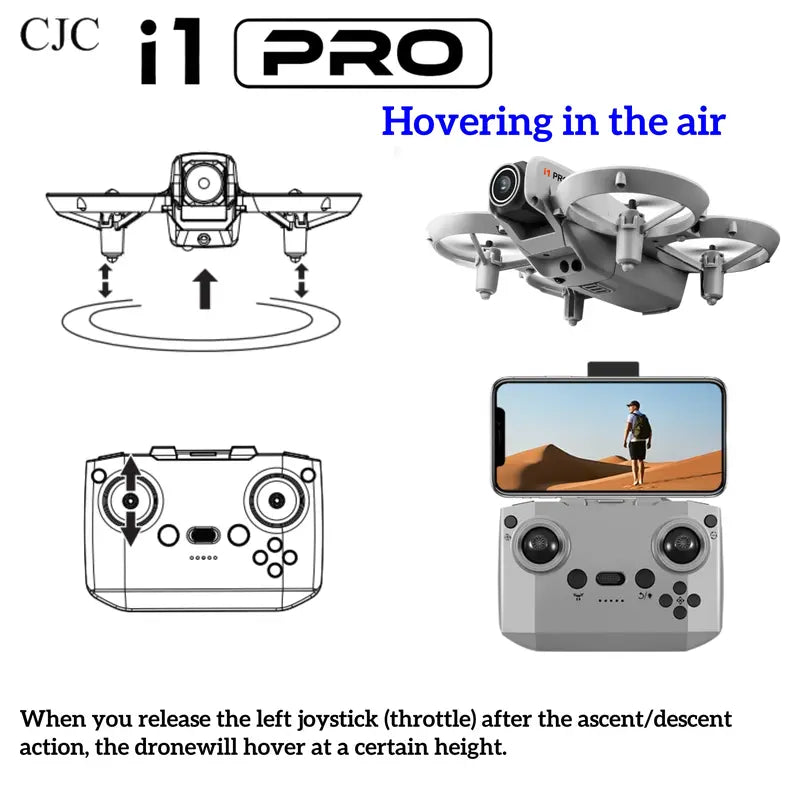 CJC i1 PRO Mini Drone Toy – 360° Aerial Stunts & Rolls, HD Dual Cameras, Obstacle Avoidance, 100m Range – Dual Batteries (20 Min Flight) – Suitable for Beginners Age 4+ – Remote Control Quadcopter
