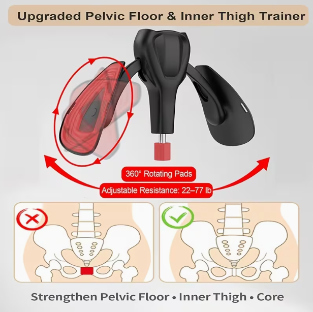 Adjustable Resistance Inner Thigh Exerciser – Professional Thigh Training Strap, Pelvic Floor & Kegel Trainer, Thigh & Hip Trainer for Women & Men