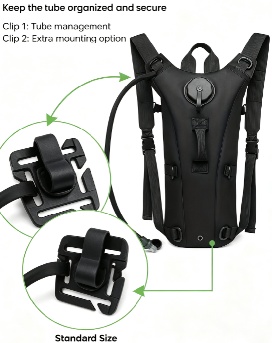 Outdoor Hiking Hydration Backpack – Long-Distance Sports Pack with 2 Free Hose Clips
