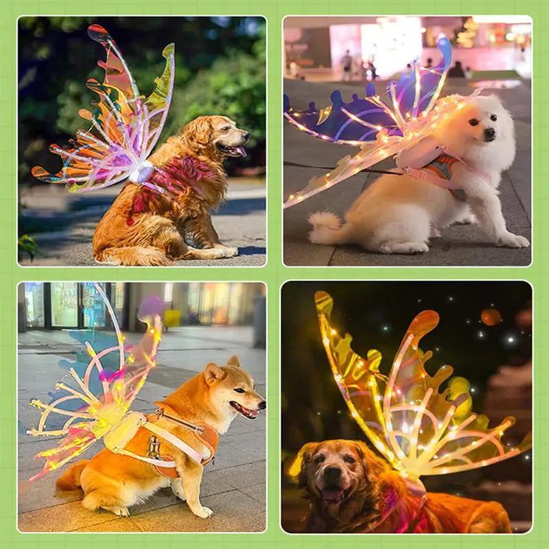 LED Light Up Butterfly Wings - Battery Powered Colorful Glowing Wings for Party, Festival and Holiday Props (Batteries Not Included)