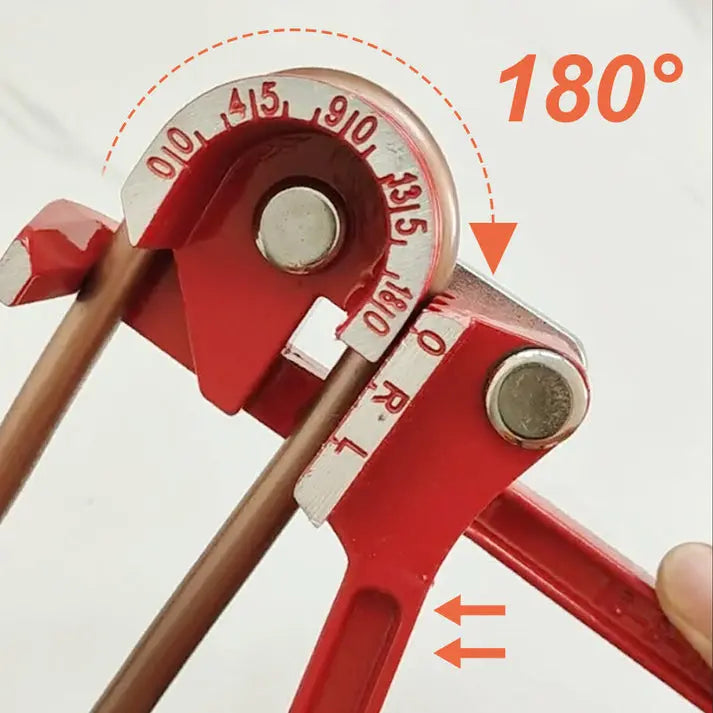 3-in-1 Tubing Bender – 0-180° Manual Pipe Bender, Fits 1/4", 5/16", 3/8" Copper, Aluminum, Brass & Thin Steel Pipes