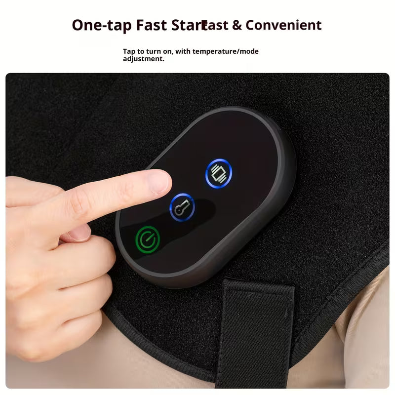 Portable USB Shoulder Massager – Heating & Vibration, 3-Speed Adjustable for Neck & Back