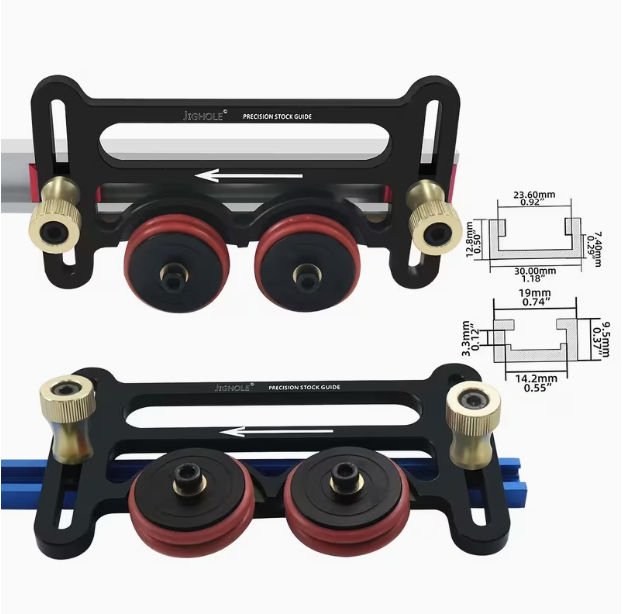 Universal Feather Board with Sliding Block – Table Saw Precision Guide, Double Wheel Bearing Roller, Woodworking Auxiliary Tool