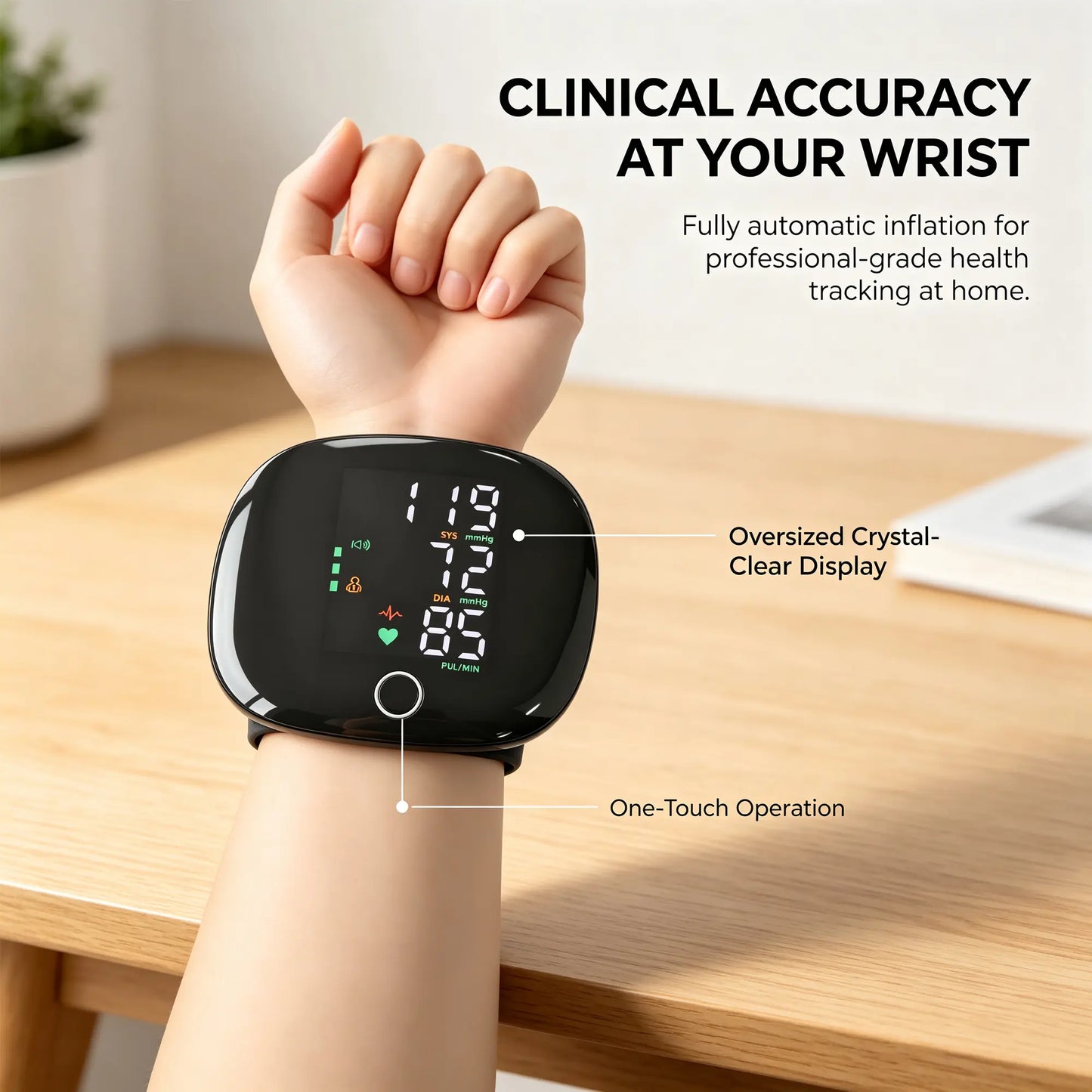 Wrist Blood Pressure Monitor with Voice Readout - 99x2 Memory, Large LED Display, Carrying Case for Family Healthcare
