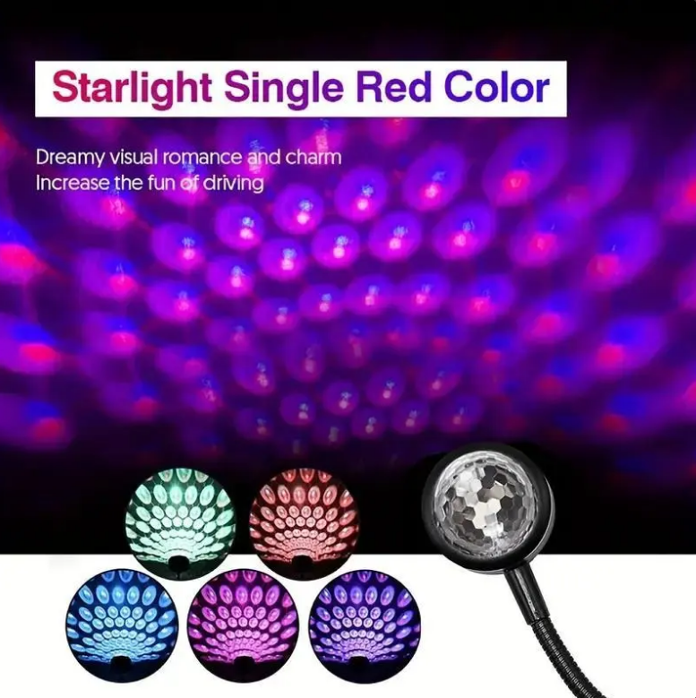 Buy 1 Get 1 Free USB Car Music Rhythm Projector Light, LED Magic Ball Light for Car Interior Decor, Party Atmosphere Light