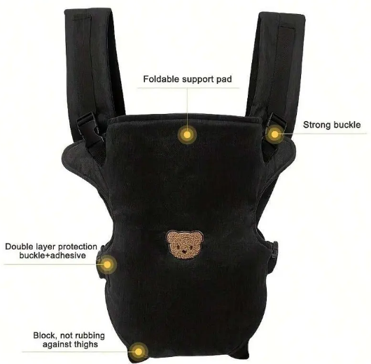 Ergonomic Multifunctional Baby Carrier – Lightweight Newborn Sling Carrier, 4-in-1 Portable Travel Gear, Adjustable Comfortable Front & Back Straps – Perfect Gift for Newborns