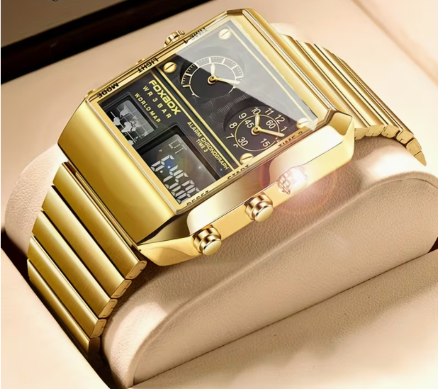 Men's & Women's Square Electronic Watch – 3ATM Waterproof, Outdoor Chronograph, Business Casual Style