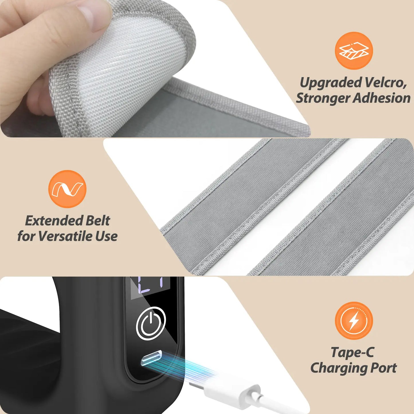 Fascia Ring R10 Muscle Recovery Device - Cordless, Adjustable Strap, Waist and Back Massager