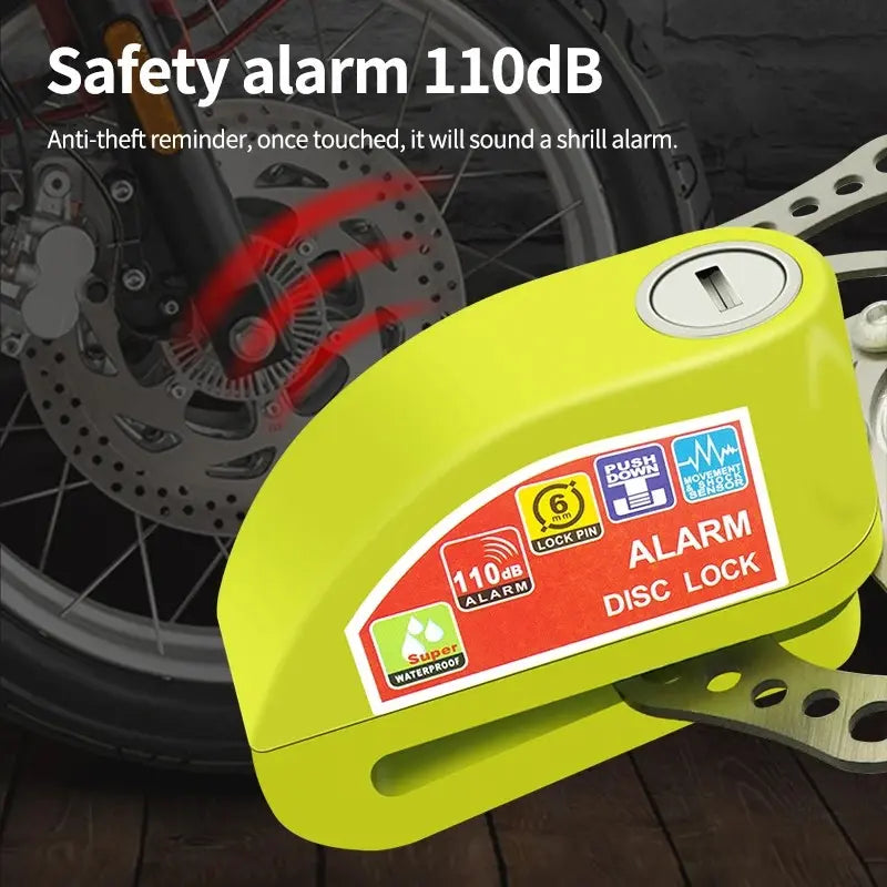Disc Brake Lock with Alarm – Round Aluminum Alloy Anti-Theft, Security Protection for Motorcycles & Bicycles